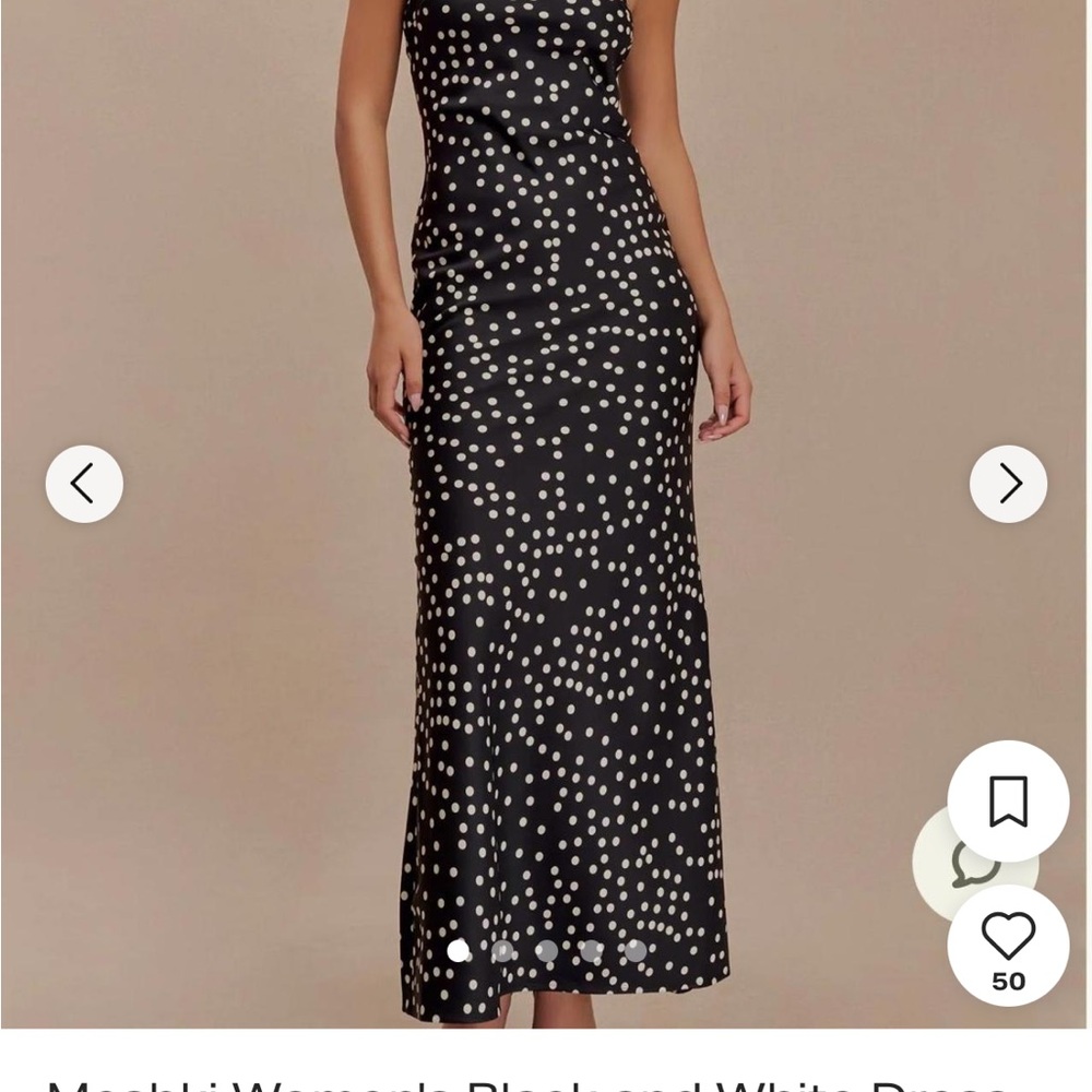 Meshki Black and White Midi Dress